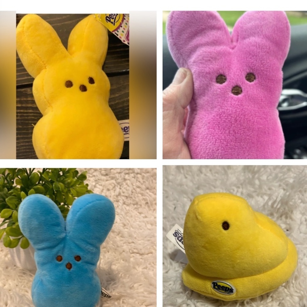4 pc Peeps lot of plushies Flaw last photo
